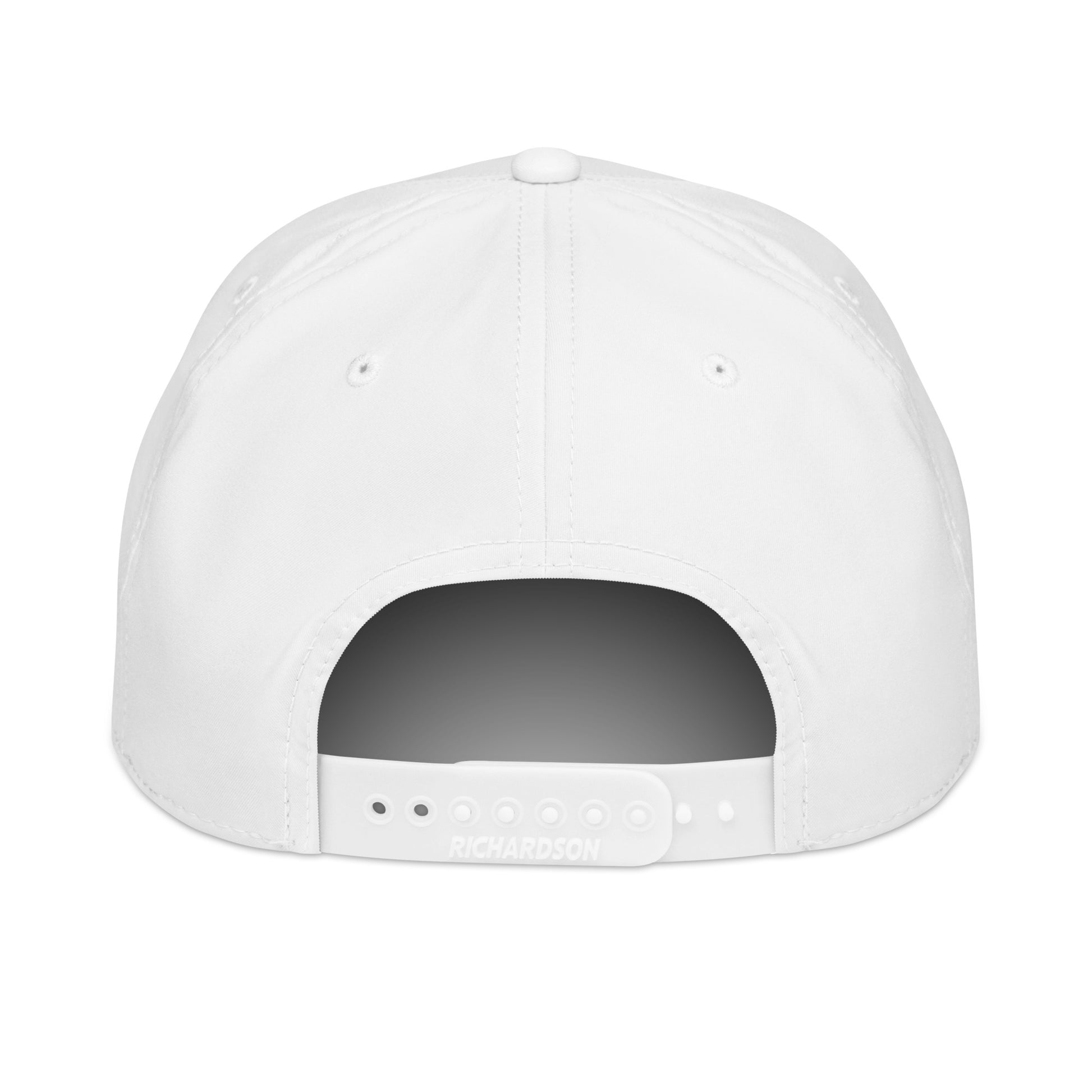 Back view of Mountain Lines Rope Hat in Snow color with adjustable white snapback closure and black rope accent visible from the front.