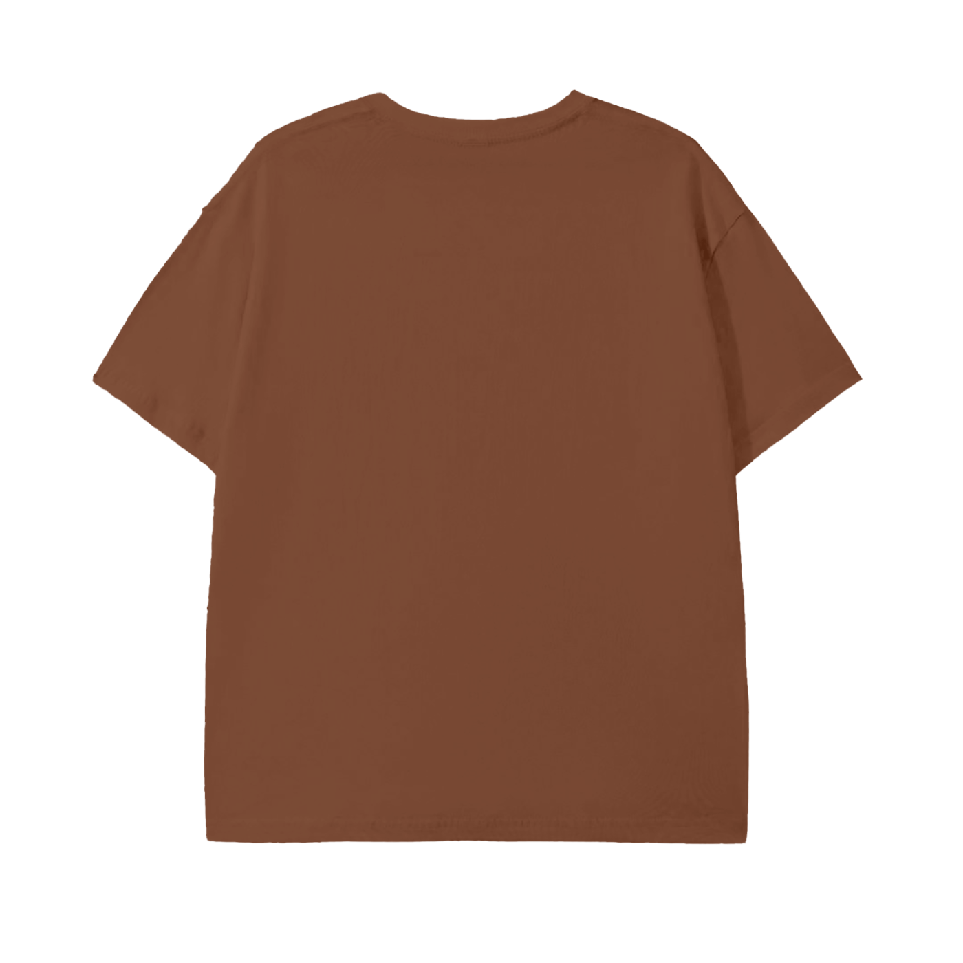 Back view of Piste Out Logo Tee in Caramel Macchiato color, solid light-brown fabric with casual unisex silhouette.