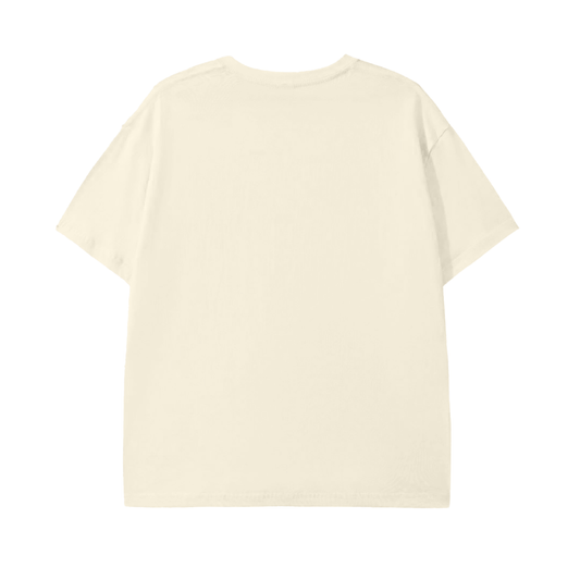 Back view of the Piste Out Logo Tee in cream.