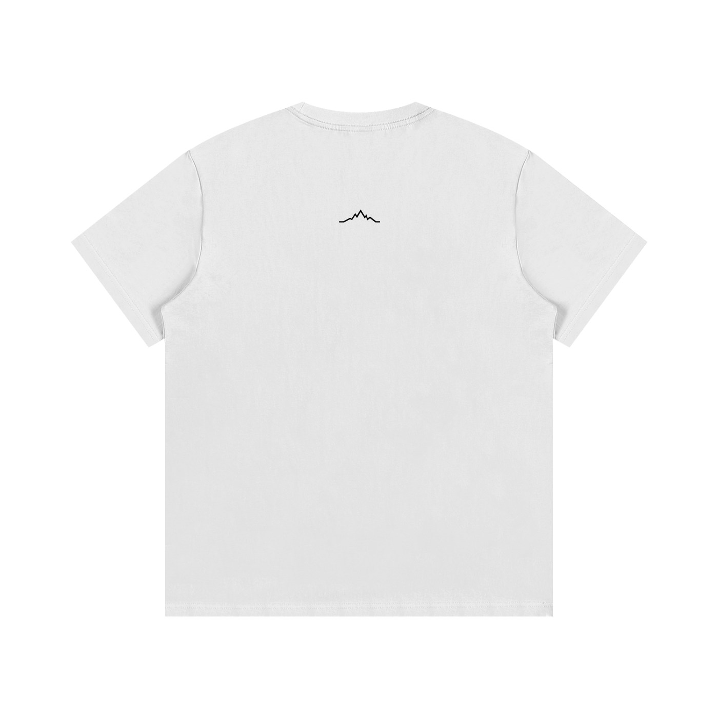 Piste Out logo tee in solid white with no back graphic.