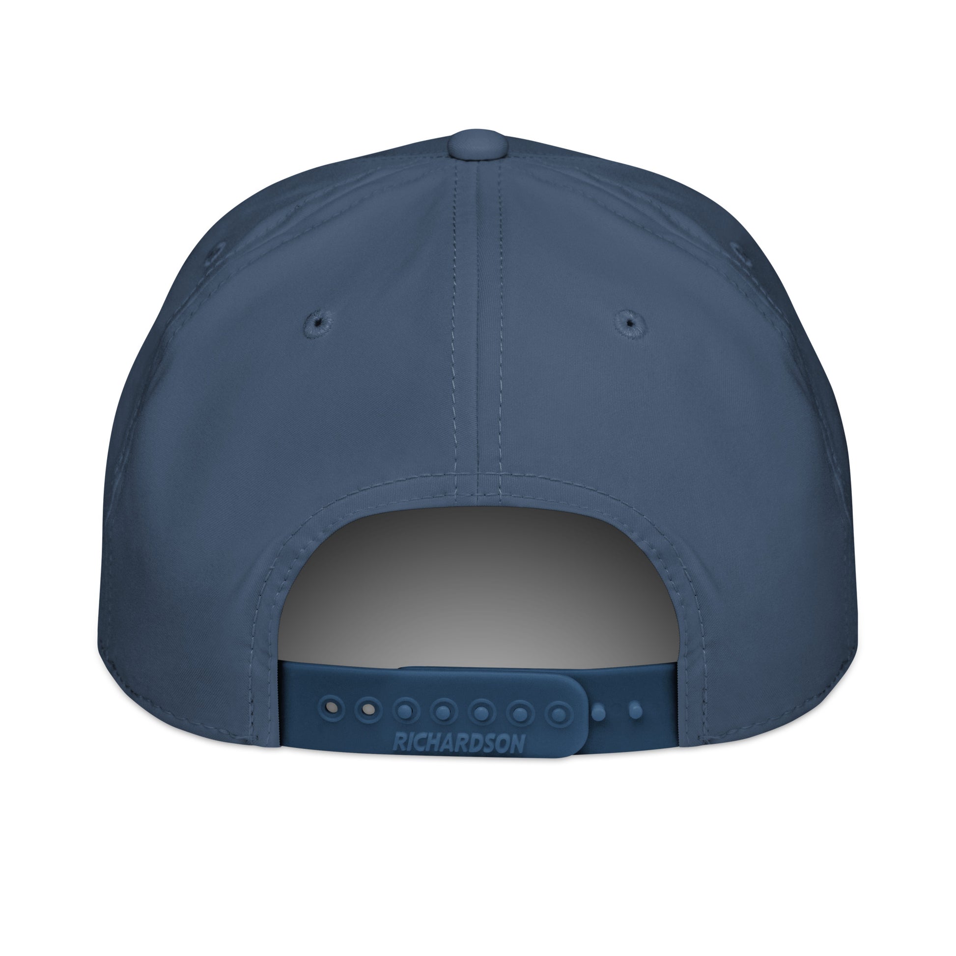 Back view of Mountain Lines Rope Hat in Blue Square color with adjustable snapback closure and light blue rope detail visible from the front.