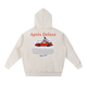 Après Deluxe Hoodie in Powder with vintage Porsche ski graphic and Après Deluxe text on back