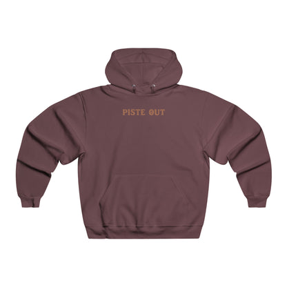 Front view of maroon Colorado Cowboy hoodie with centered Piste Out text in bold distressed Western font.