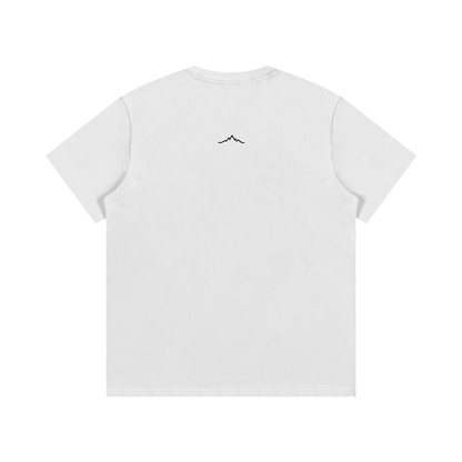Piste Out logo tee in solid white with no back graphic.