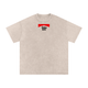 Skiing Kills Tee in Tan with Marlboro parody graphic on front chest, front view