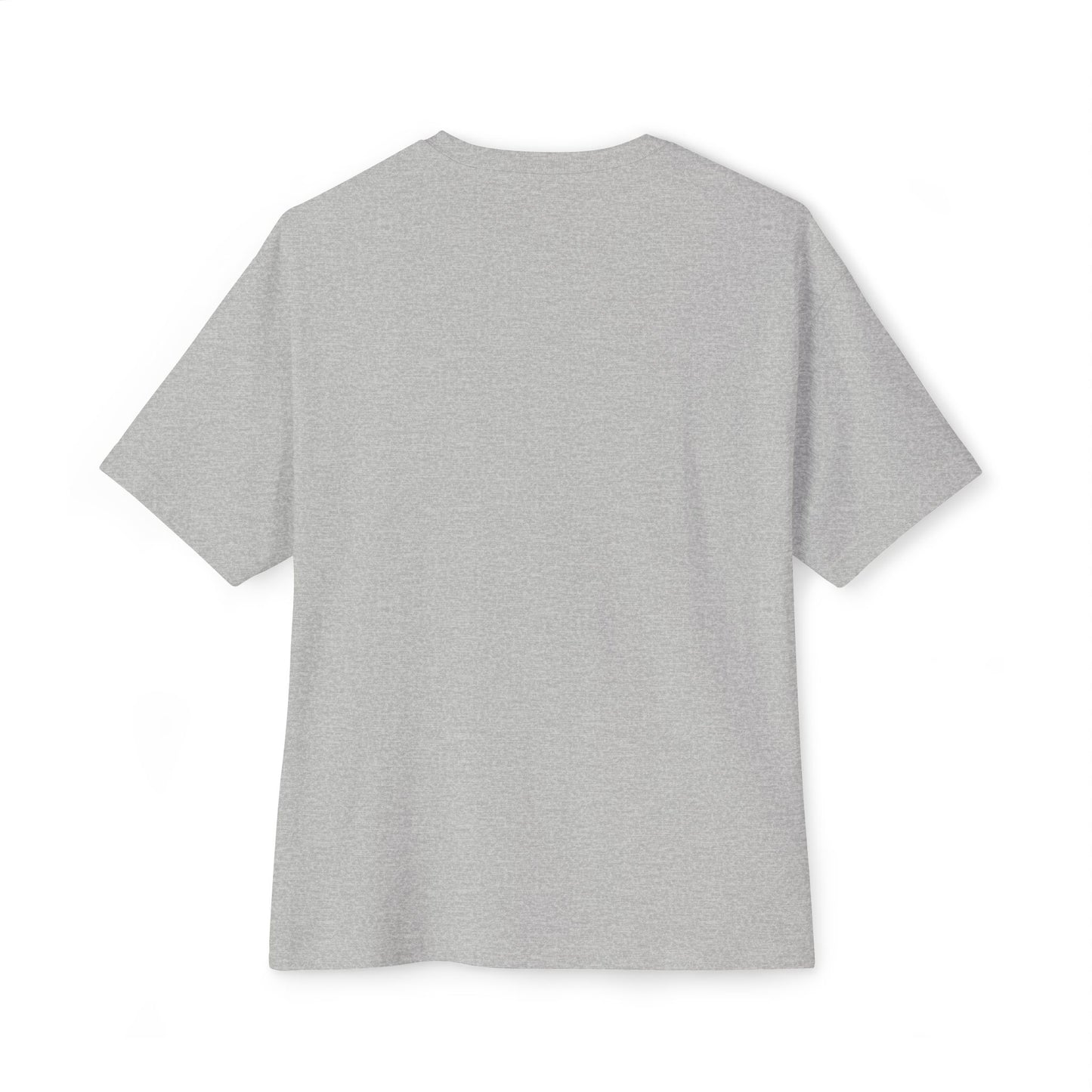 Back view of Snow Kisses gray ski culture graphic tee with plain fabric.
