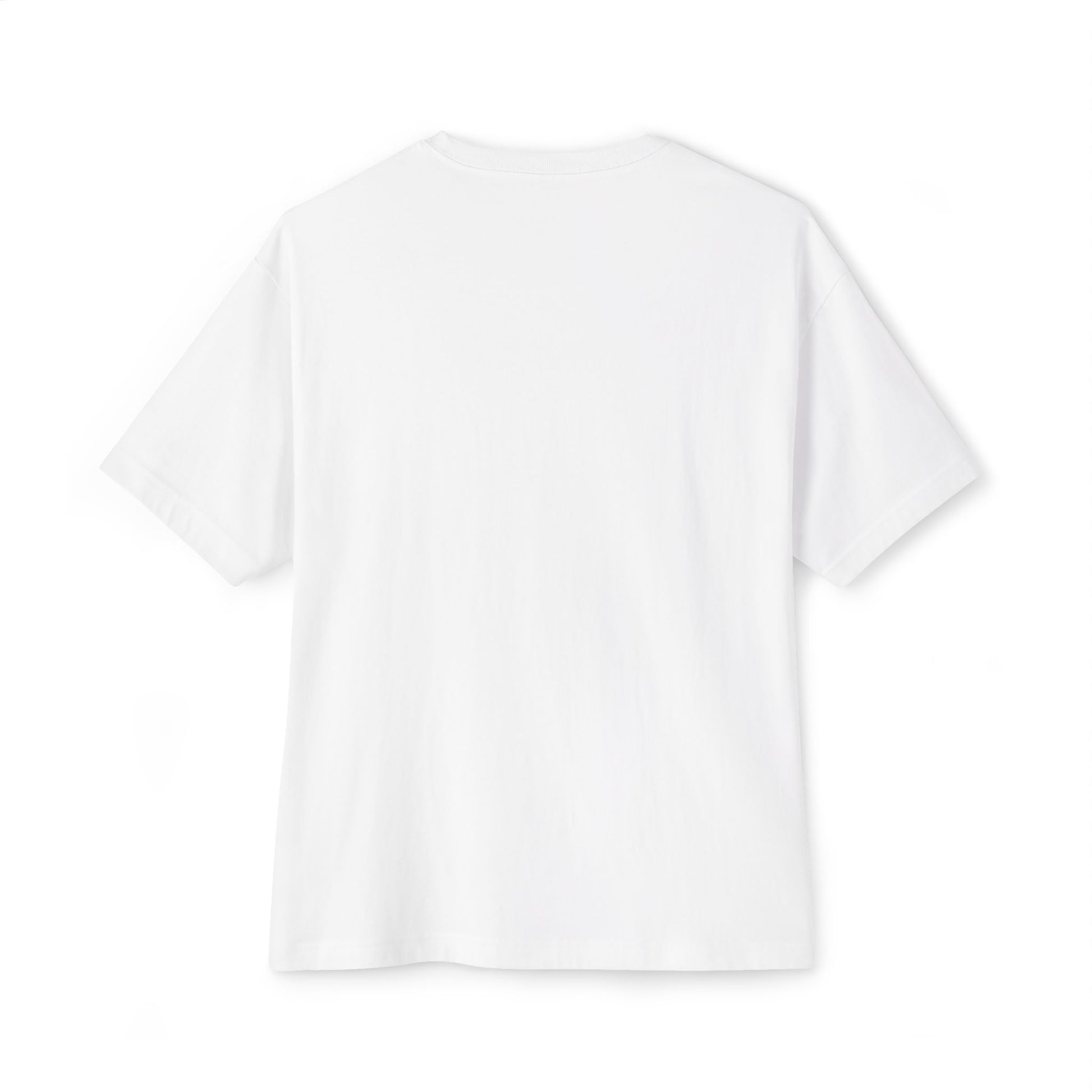 Back view of Snow Kisses white ski lifestyle t-shirt with blank back.